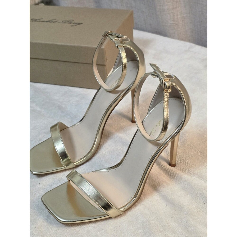 Elisabet Tang Women's Stiletto Heels Square Open Toe Ankle Strap High Size 9.5